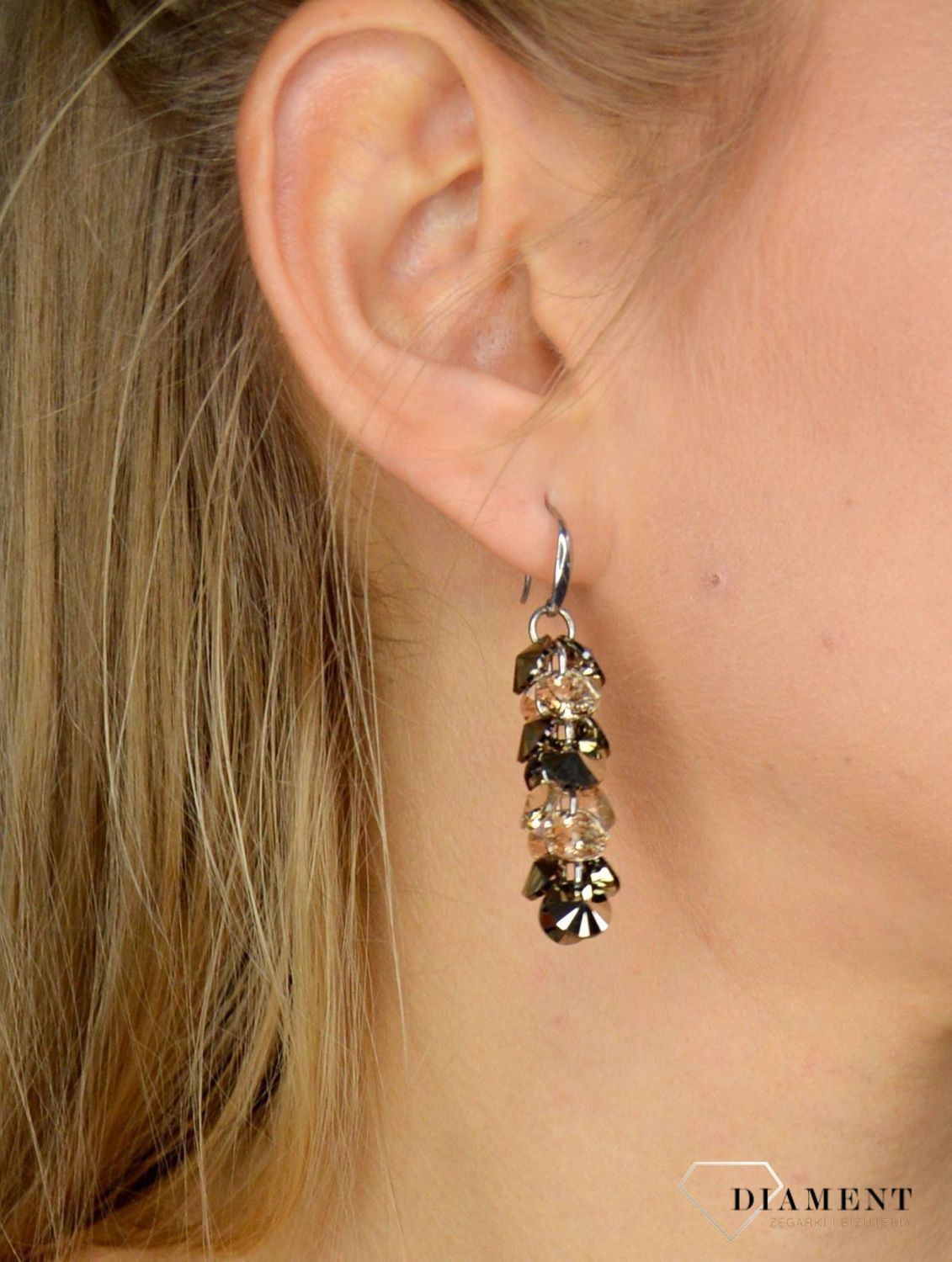 Kolczyki wiszące Swarovski Metallic Light Gold i Light Silk KWD6428MGSL.jpg