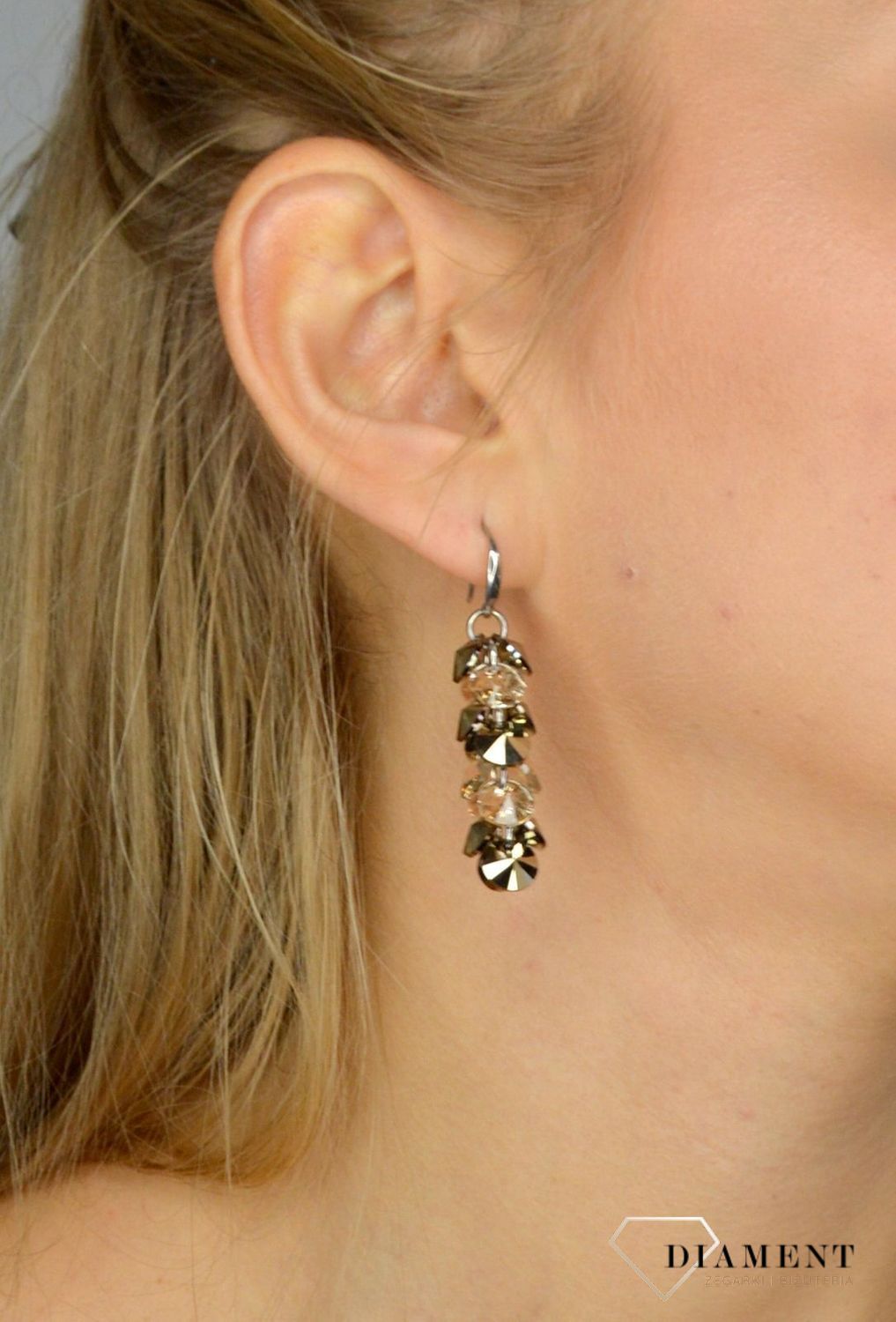 Kolczyki wiszące Swarovski Metallic Light Gold i Light Silk KWD6428MGSL.jpg