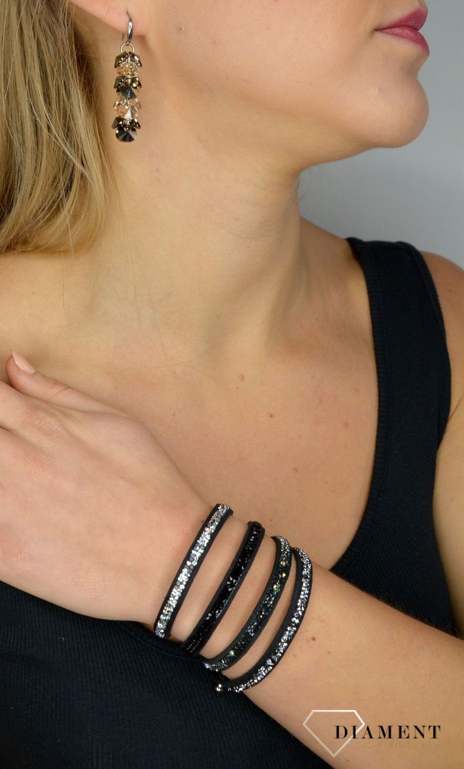 Kolczyki wiszące Swarovski Metallic Light Gold i Light Silk KWD6428MGSL.jpg