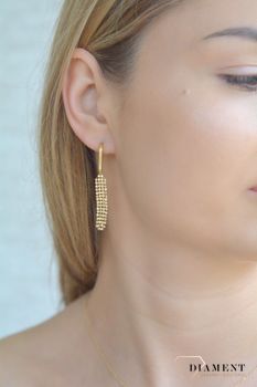 Kolczyki Srebrne Pozłacane Spark Swarovski Noble Golden Shadow KWFM4GS. Kolczyki wykonane ze srebra próby 925 oraz ekskluzywnych kryształów Swarovski® crystals w kolorze Golden Shadow (1).JPG