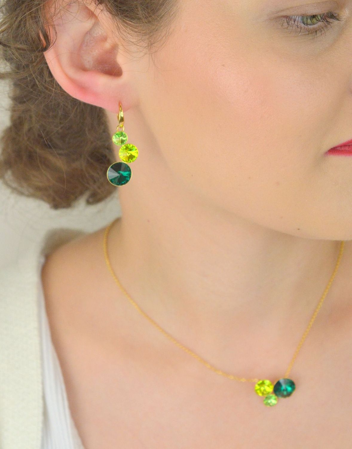 Kolczyki pozłacane Spark Candy KWG112212EM z kryształami Emerald.jpg