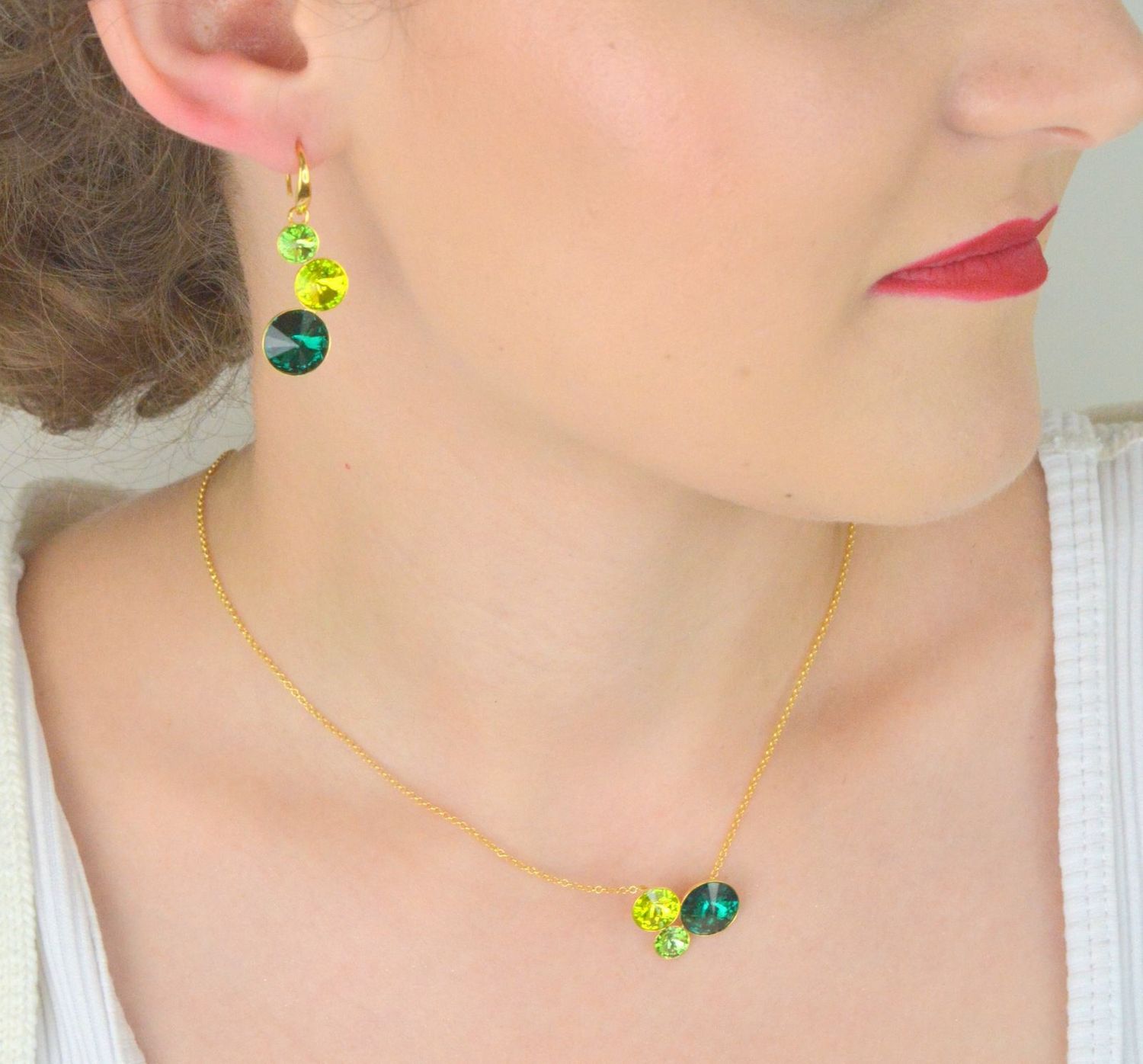 Kolczyki pozłacane Spark Candy KWG112212EM z kryształami Emerald.jpg