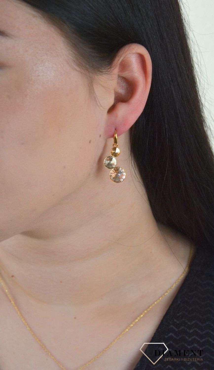 Srebrne kolczyki Lolipop Gold z kryształkami Spark Swarovski KWG11223SNJ.jpg