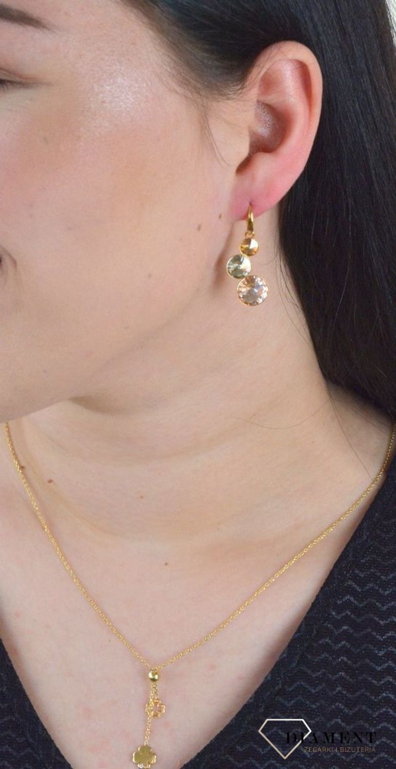 Srebrne kolczyki Lolipop Gold z kryształkami Spark Swarovski KWG11223SNJ.jpg