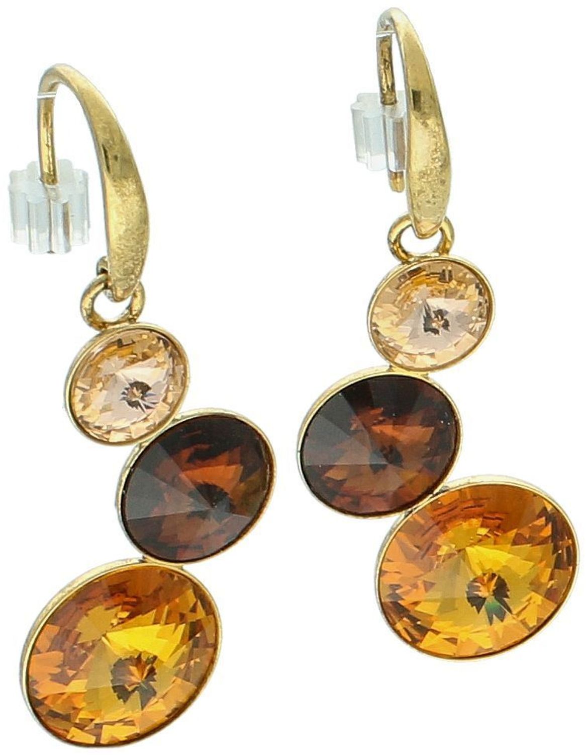 Złote kolczyki Swarovski brąz srebrne KWG11223TST.jpg