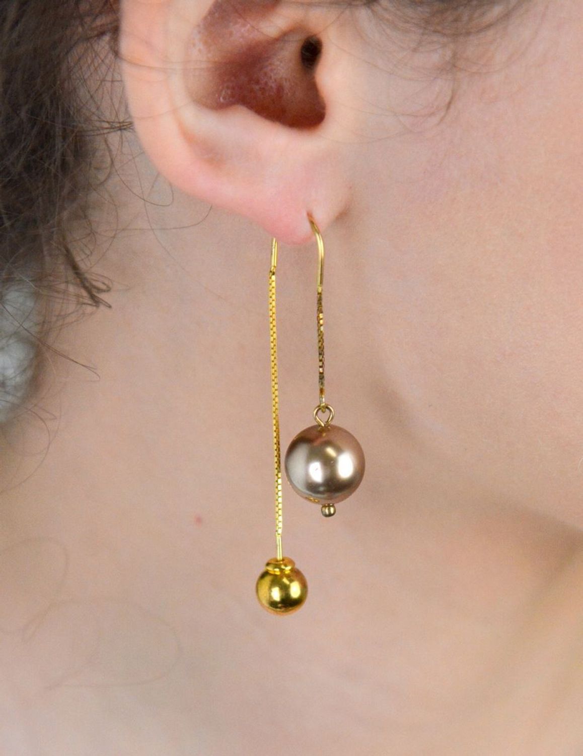 Kolczyki srebrne pozłacane Spark Swarovski Hazen Gold Bronze kryształy Bronze KWKG581012BR.jpg