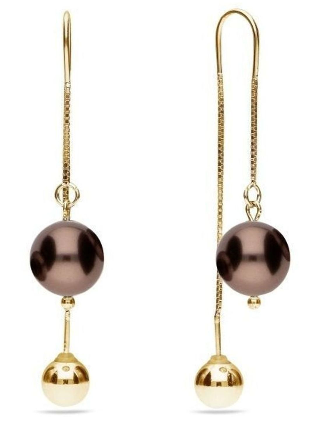 Kolczyki srebrne pozłacane Spark Swarovski Hazen Gold Bronze kryształy Bronze KWKG581012BR.jpg