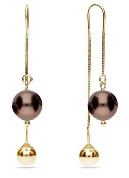 Kolczyki srebrne pozłacane Spark Swarovski Hazen Gold Bronze kryształy Bronze KWKG581012BR.jpg