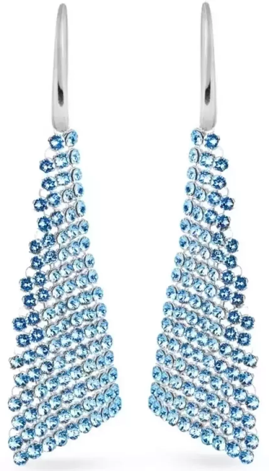 Długie kolczyki ze srebra próby 925 z kryształami w kolorze Aquamarine. Długość 8 cm, zapięcie bigiel otwarty. Subtelna elegancja i wyjątkowy blask – idealne na prezent1.webp