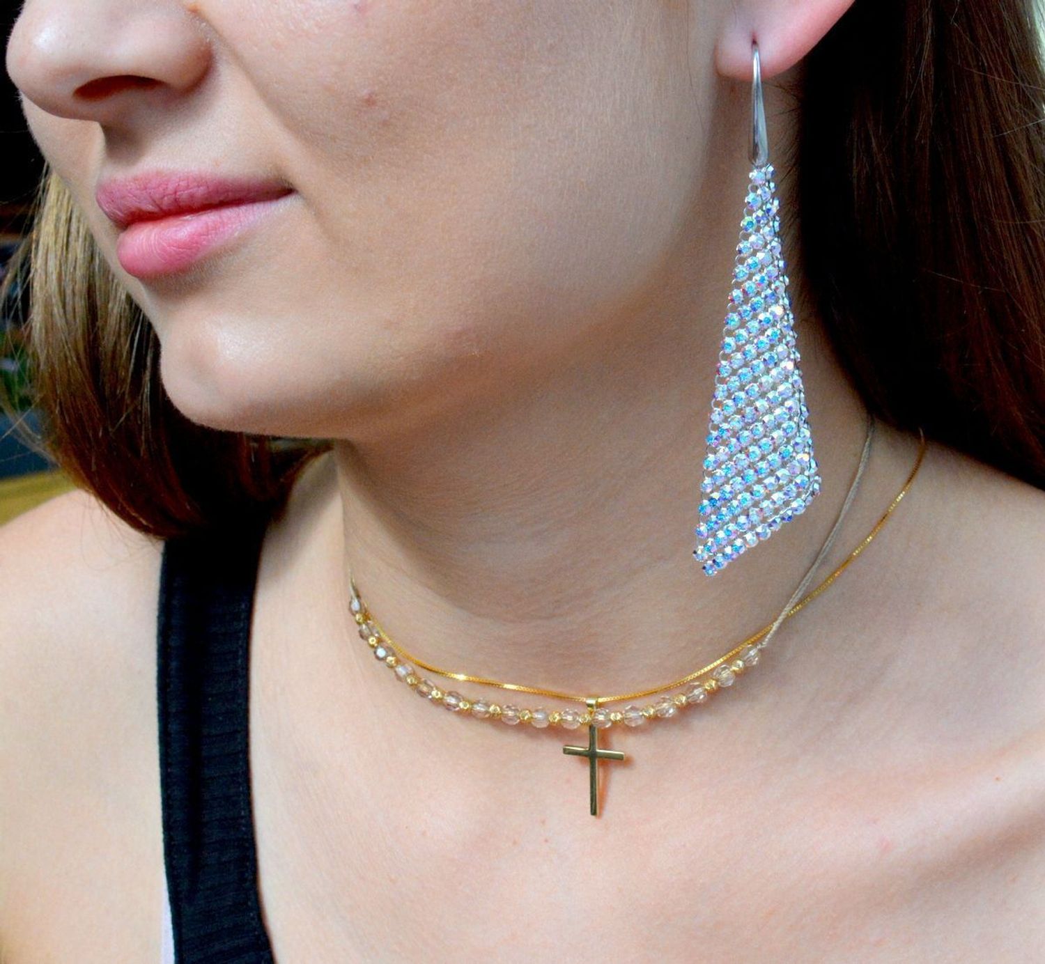 Kolczyki Srebrne Swarovski Wiszące KWMESH18AB. Kolczyki Swarovski. Kolczyki wiszące. Kolczyki ślubne. Kolczyki srebrne wiszące Swarovski. Kolczyki srebrne wiszące damskie. Kolczyki idealne na prezent. Kolczyki dla Pa.webp