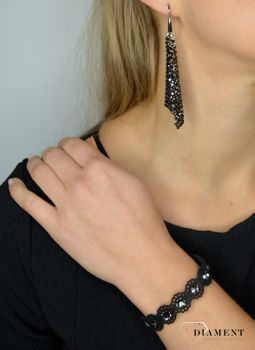 Kolczyki Srebrne wiszące Swarovski 'Czarne Chic Jet Hematite'. Kolczyki Srebrne Spark Swarovski Chic Jet Hematite KWMESH18H ✓Kolczyki Damskie w Sklepie z Biżuterią  (1).JPG