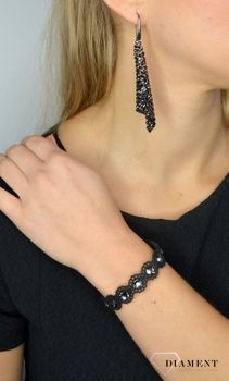 Kolczyki Srebrne wiszące Swarovski 'Czarne Chic Jet Hematite'. Kolczyki Srebrne Spark Swarovski Chic Jet Hematite KWMESH18H ✓Kolczyki Damskie w Sklepie z Biżuterią  (13).JPG