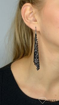 Kolczyki Srebrne wiszące Swarovski 'Czarne Chic Jet Hematite'. Kolczyki Srebrne Spark Swarovski Chic Jet Hematite KWMESH18H ✓Kolczyki Damskie w Sklepie z Biżuterią  (8).JPG