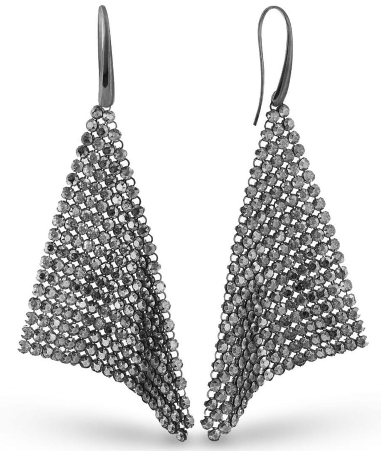 Kolczyki Srebrne Spark Swarovski Crystal Silver Night KWMESH18SN. Srebrne kolczyki damskie. Wiszące kolczyki eleganckie z kryształkami. Kolczyki wiszące Spark. Kolczyki damskie z kryształkami Swarovskiego na prezent..jpg