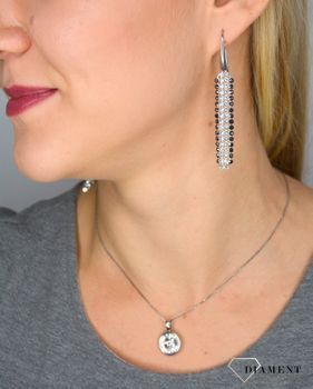 Kolczyki Srebrne Spark Swarovski Classy Crystal Jet Hematite KWMESH4CJ. Długie kolczyki wykonane w nowoczesny sposób w połączeniu dwóch kolorów kryształów (1).JPG