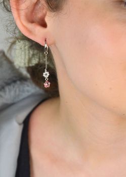 Kolczyki Srebrne Spark Swarovski Flores Light Rose KWROLOC47446LR (3).JPG