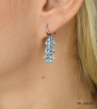 Kolczyki Srebrne Spark Swarovski Sharp Small Aquamarine ✓Srebrne Kolczyki Damskie w Sklepie z Biżuterią zegarki-diament.pl✓.JPG