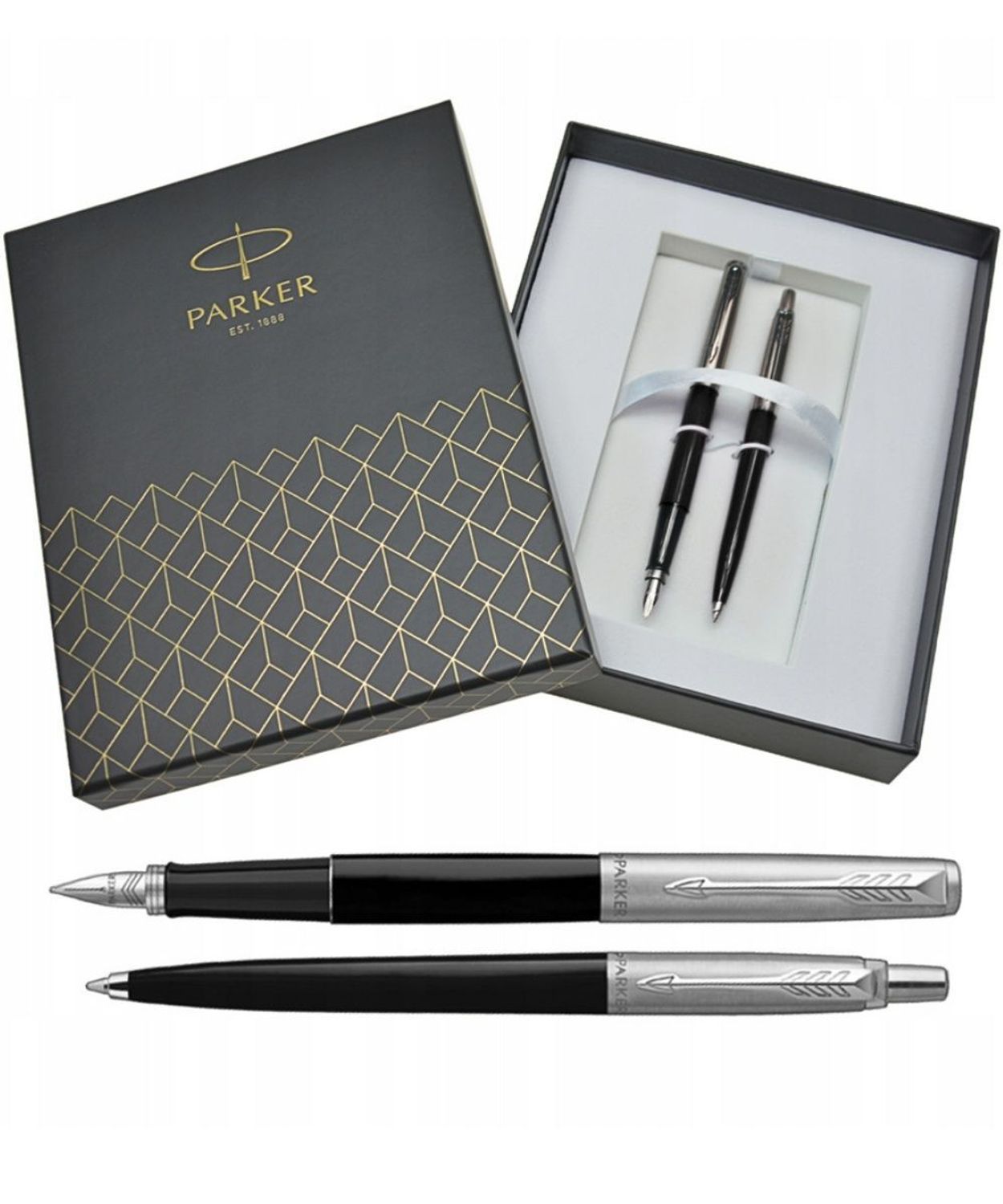 Zestaw Parker Jotter Duo – pióro wieczne i długopis czarny z grawerem gratis.jpg