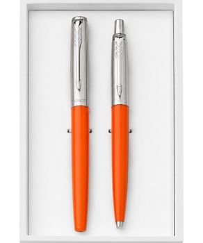 Zestaw Parker Jotter Duo – pióro wieczne i długopis pomarańczowy z grawerem gratis orange.jpg
