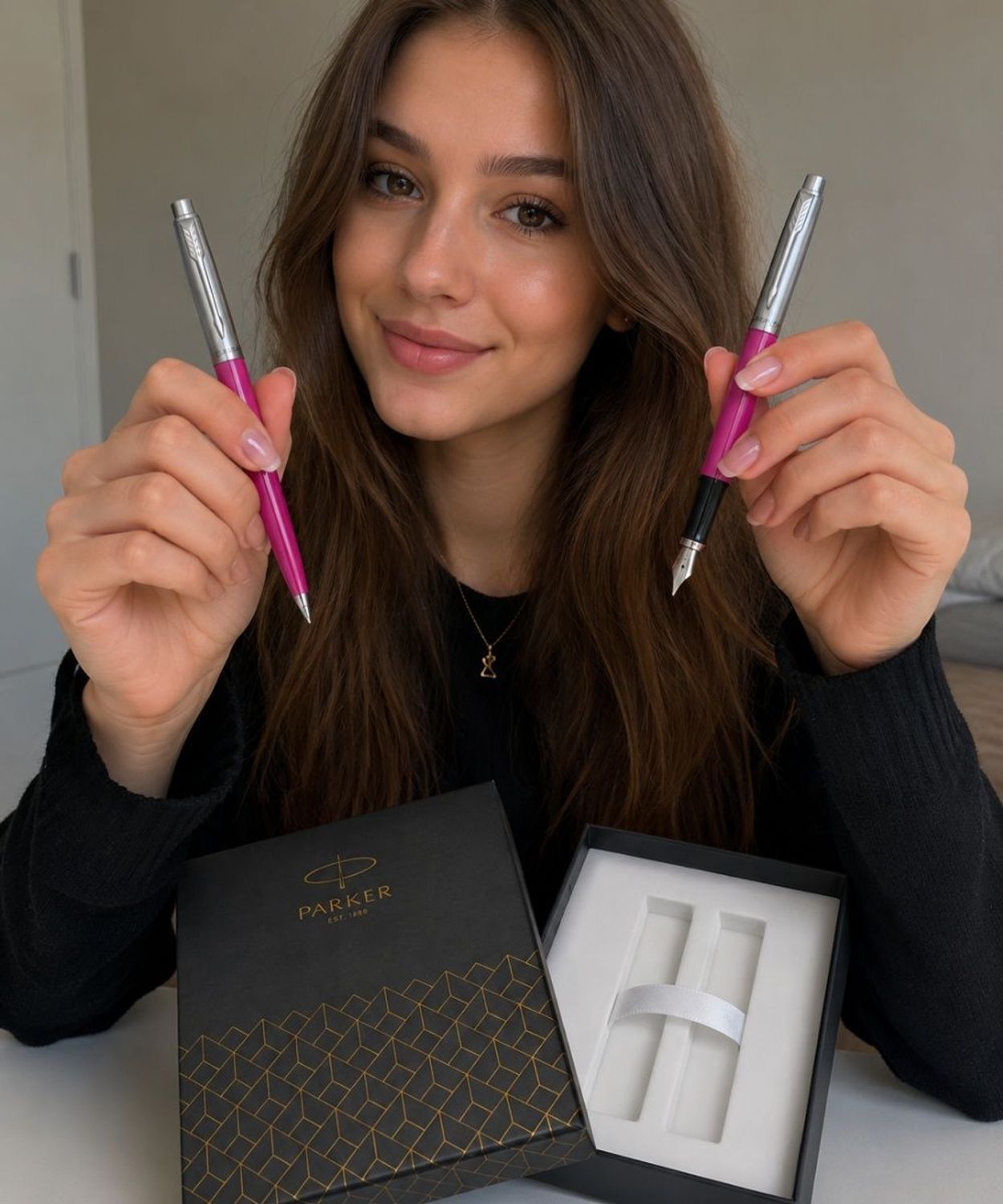 Zestaw Parker Jotter Duo – pióro wieczne i długopis różowy z grawerem gratis.jpg
