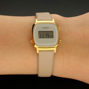 Zegarek damski Casio Vintage Mini LA670WEFL-9EF. Zegarek na beżowym pasku. Zegarek damski elektryczny. Zegarek Casio damski na pasku (2).jpg