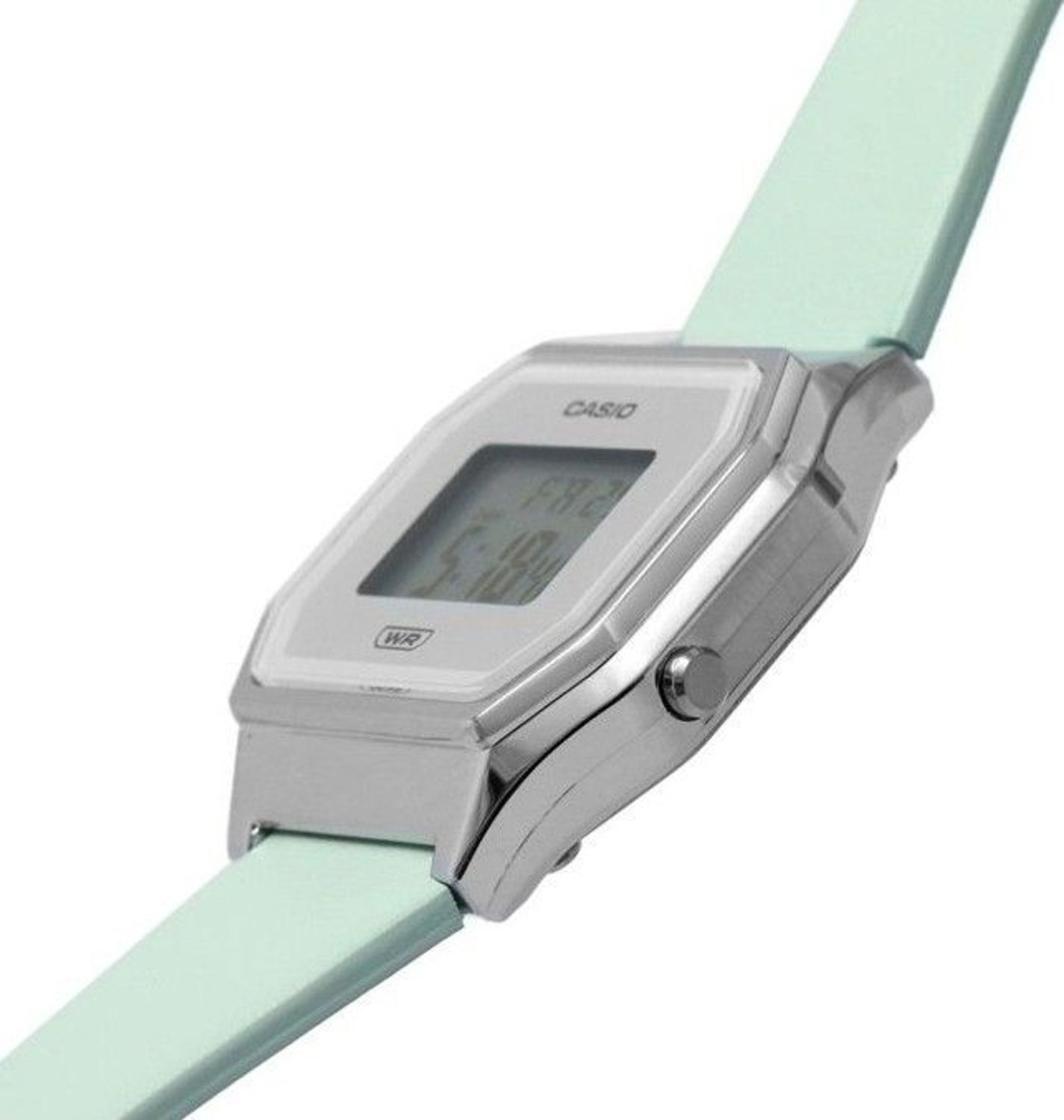 Zegarek damski Casio Vintage mini na miętowym pasku LA680WEL-3EF. Damski zegarek na pasku. Zegarek damski Casio Vintage. Zegarek damski na miętowym pasku Vintage. Zegarek damski elektroniczny. Zegarek idealny na prezent dla kobiety..jpg