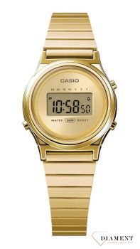 Zegarek damski Casio Vintage złoty LA700WEG-9AEF. Zegarek okrągły Vintage. Zegarki Casio damskie cyfrowe. Zegarek Vintage na prezent dla kobiety. Srebrny zegarek z wyświetlaczem. Złoty zegarek.2.jpg