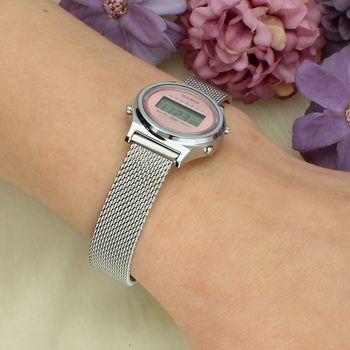 Zegarek damski Casio Vintage LA700WEM-4AEF – retro sport, różowa tarcza, bransoleta mesh pink.jpg