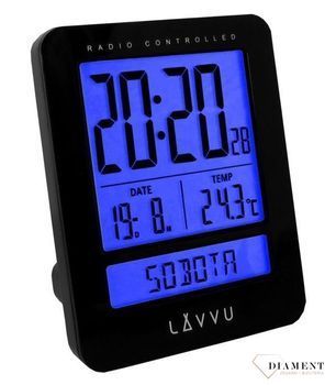 Budzik sterowany radiowo LAVVU czarny LAR0021 (2).jpg