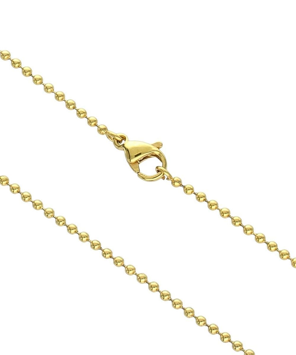 Elegancki łańcuszek ze stali szlachetnej pozłacanej z dekoracyjnymi kuleczkami. Długość 70 cm, zapięcie na karabińczyk, idealny do zawieszek.1.jpg