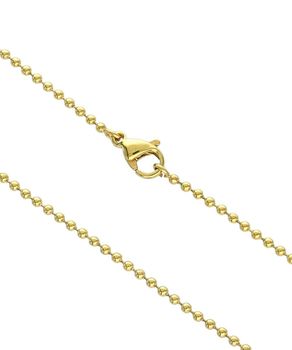 Elegancki łańcuszek ze stali szlachetnej pozłacanej z dekoracyjnymi kuleczkami. Długość 70 cm, zapięcie na karabińczyk, idealny do zawieszek.2.jpg