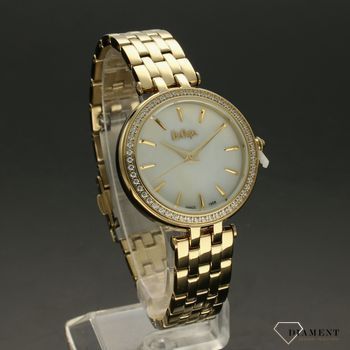 Zegarek ⌚ damski 👩 na złotej bransolecie z cyrkoniami i perłową tarczą Lee Cooper LC06944.120. Idealny 🎁 dla kobiety.  (1).jpg