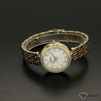 Zegarek ⌚ damski 👩 na złotej bransolecie z cyrkoniami i perłową tarczą Lee Cooper LC06944.120. Idealny 🎁 dla kobiety.  (3).jpg