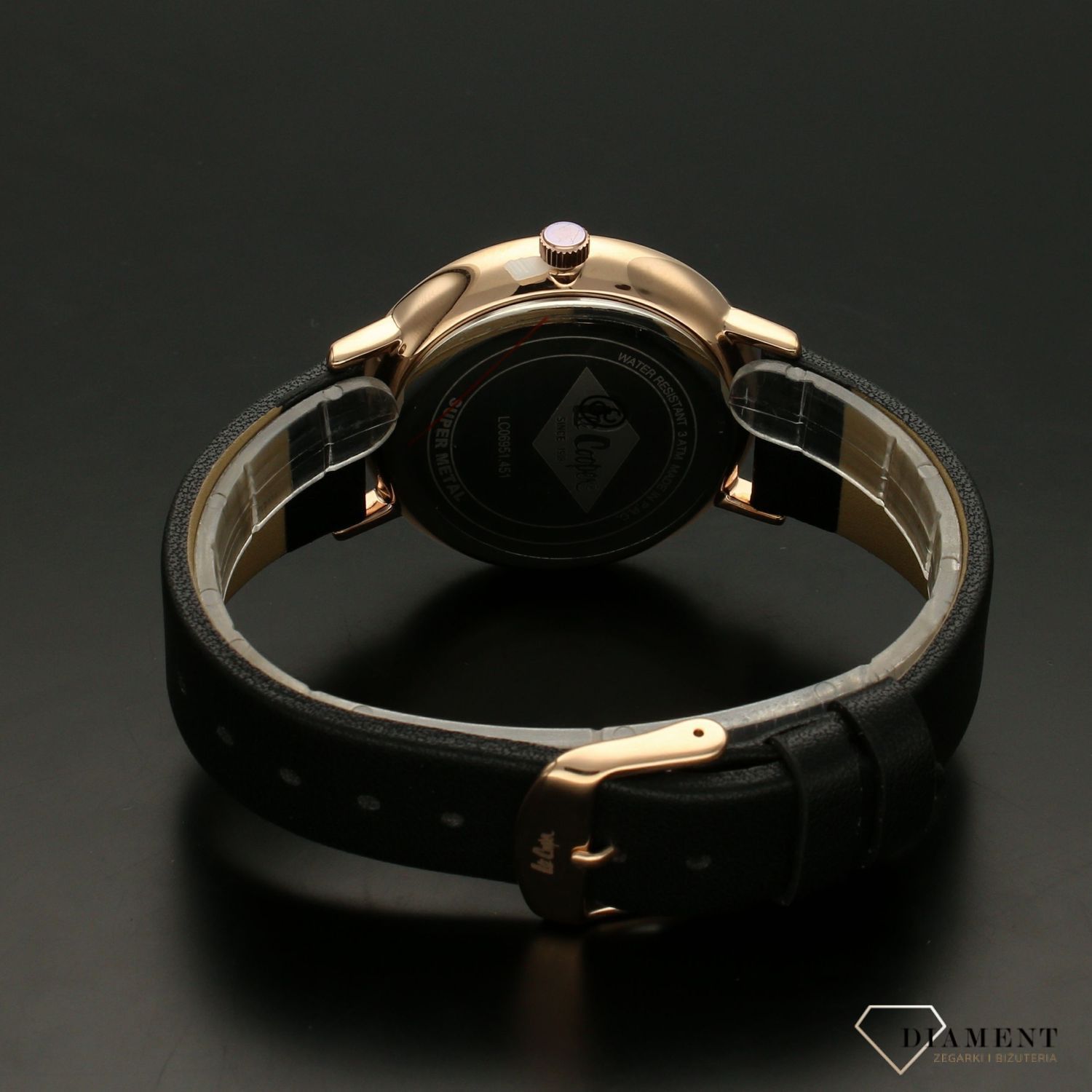 Zegarek męski na czarnym pasku skórzanym 'Prosty klasyk'  LC06951.451.jpg