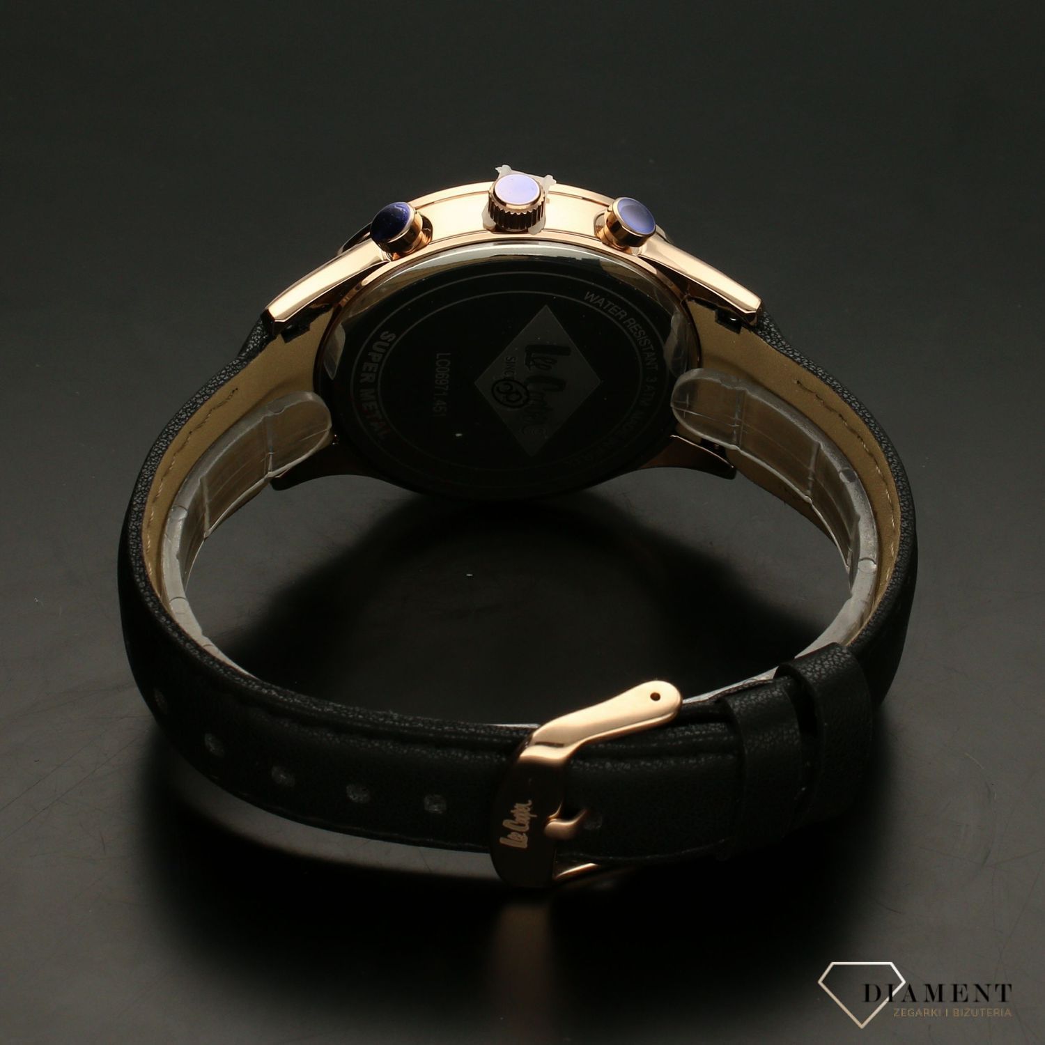 Zegarek męski na czarnym pasku ze złotymi dodatkami LEE COOPER LC06971.451.jpg