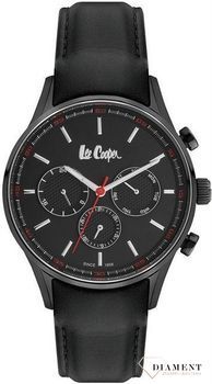 Zegarek męski na czarnym pasku z czerwoną wskazówką LEE COOPER LC06971.651.jpg