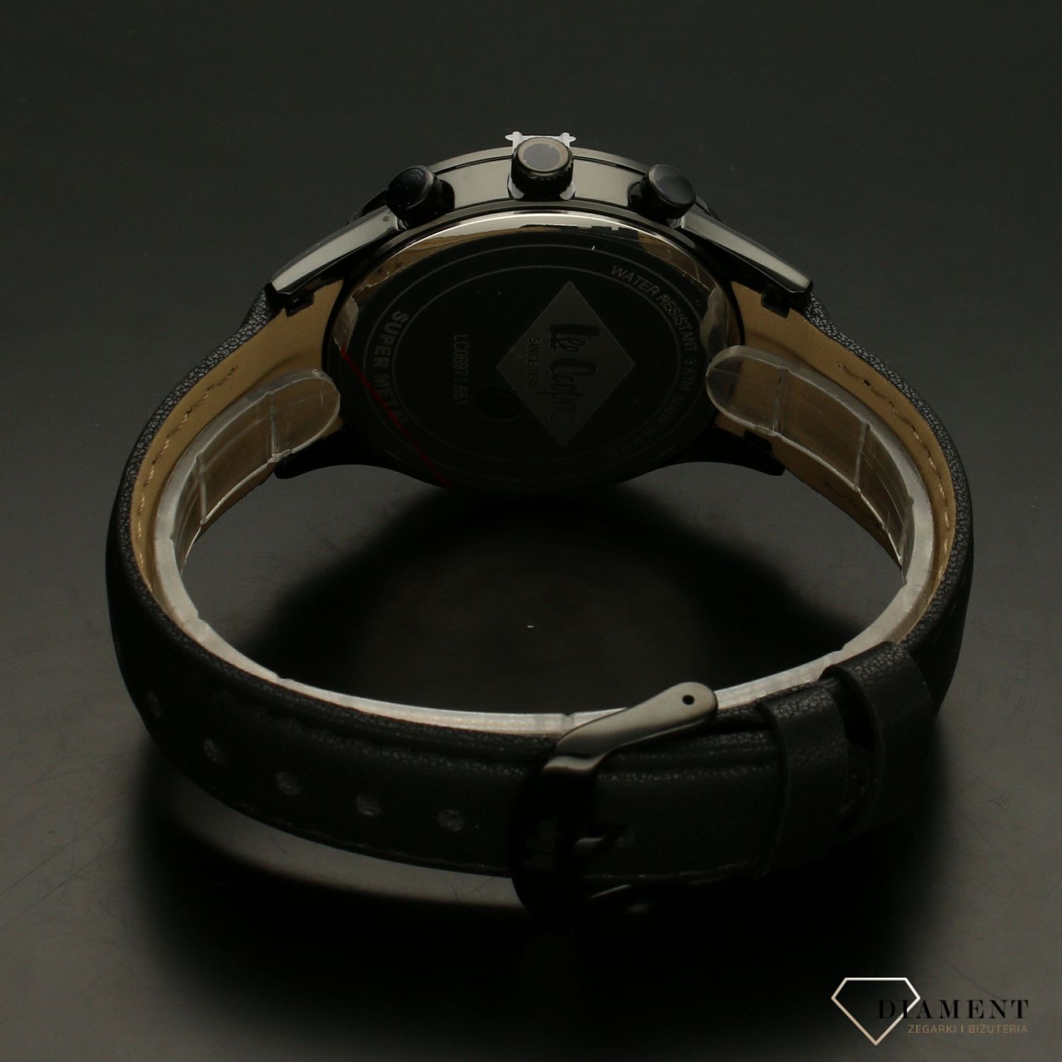 Zegarek męski na czarnym pasku z czerwoną wskazówką LEE COOPER LC06971.651.jpg