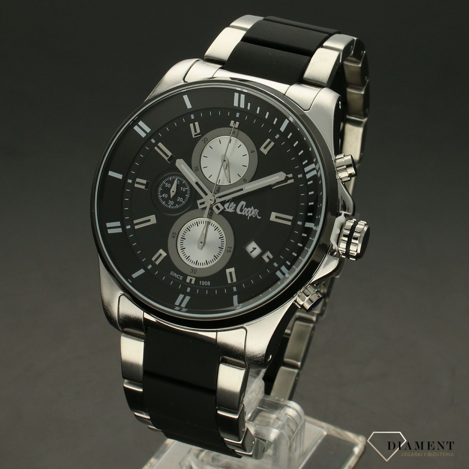 Zegarek męski na bransolecie niebiesko-czarnej Lee Cooper LC06976.350 (1).jpg
