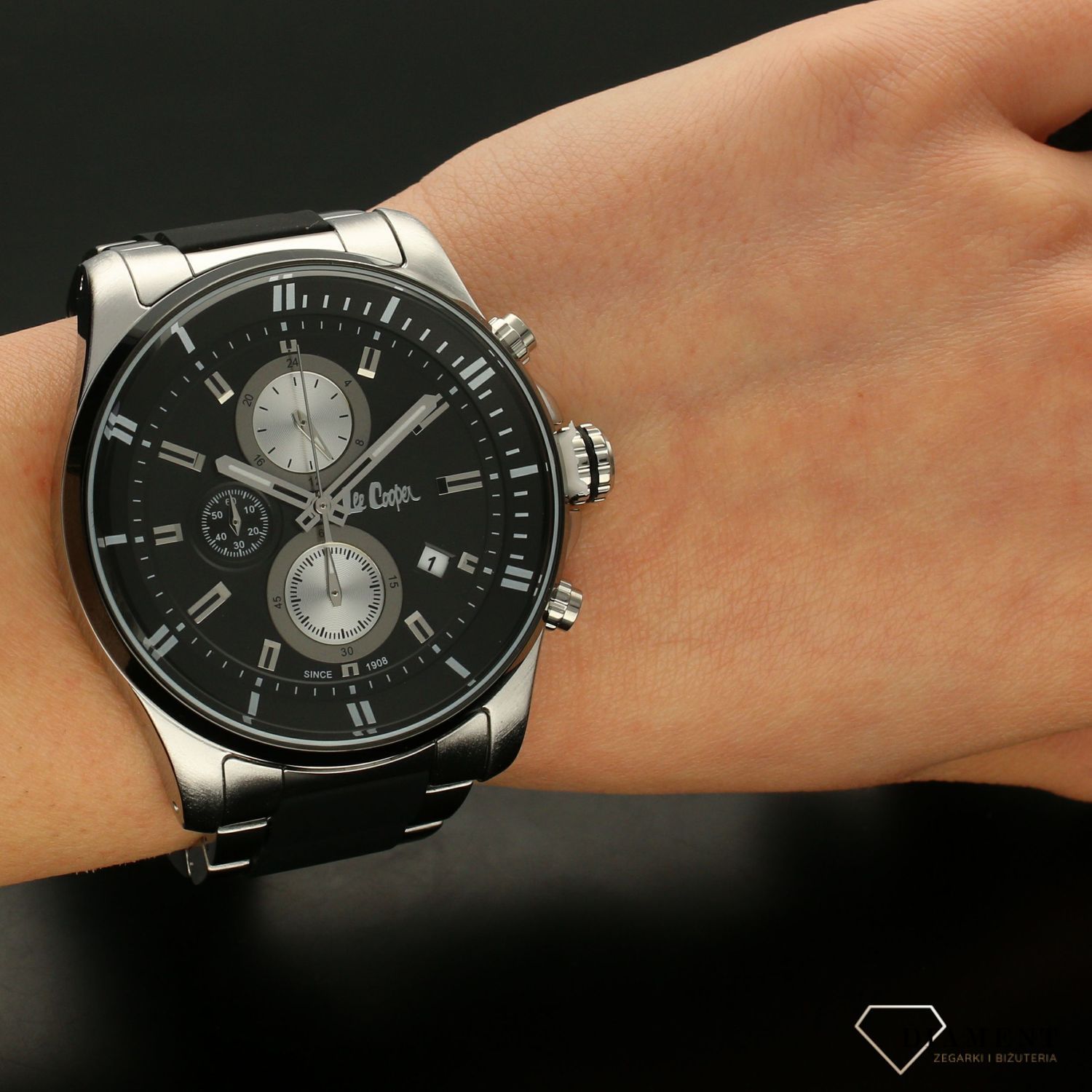 Zegarek męski na bransolecie niebiesko-czarnej Lee Cooper LC06976.350 (1).jpg
