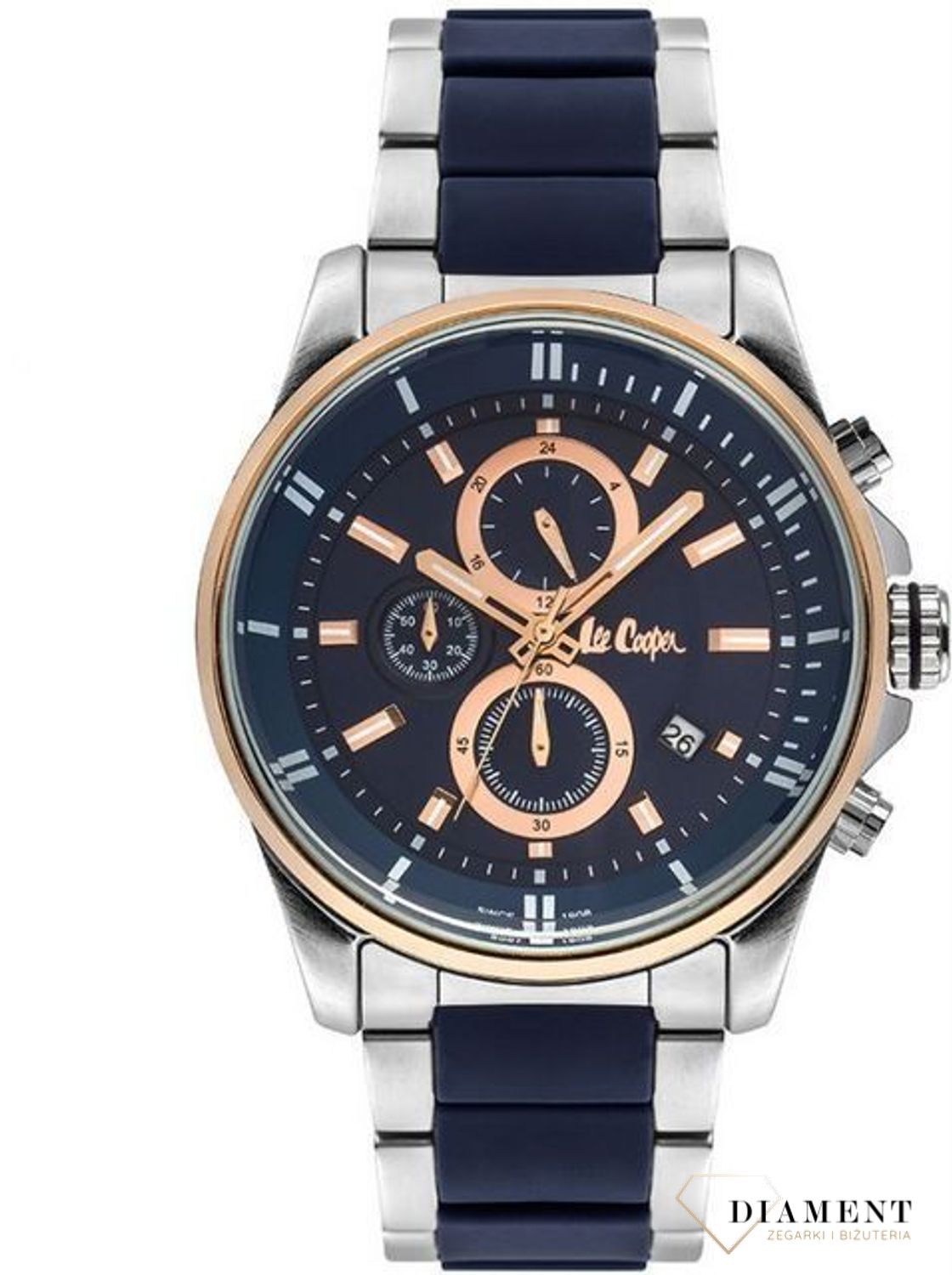 Zegarek męski na bransolecie niebiesko-srebrnej Lee Cooper LC06976.590.jpg