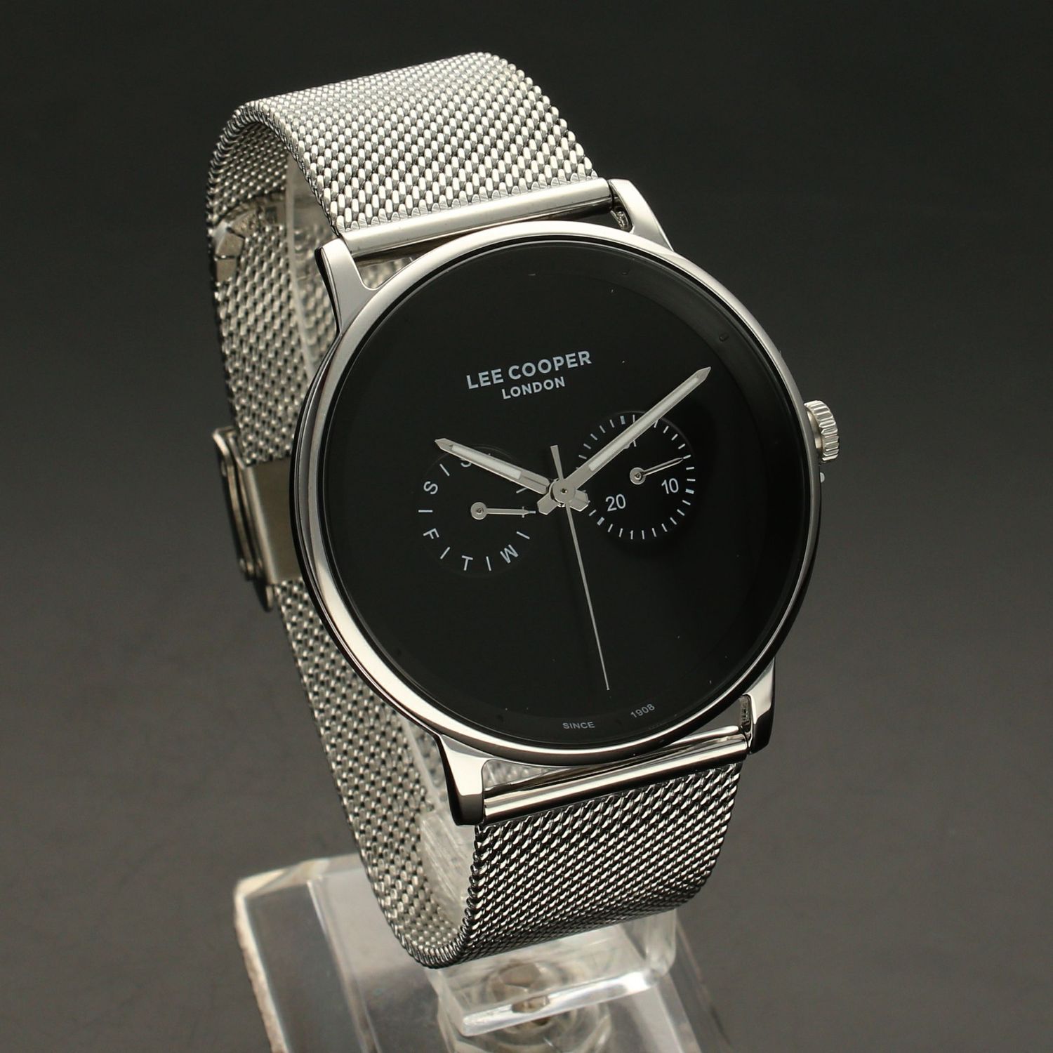 Męski zegarek ⌚ na stalowej bransolecie marki Lee Cooper o numerze katalogowym LC07093.350 z czarną tarczą (1).jpg