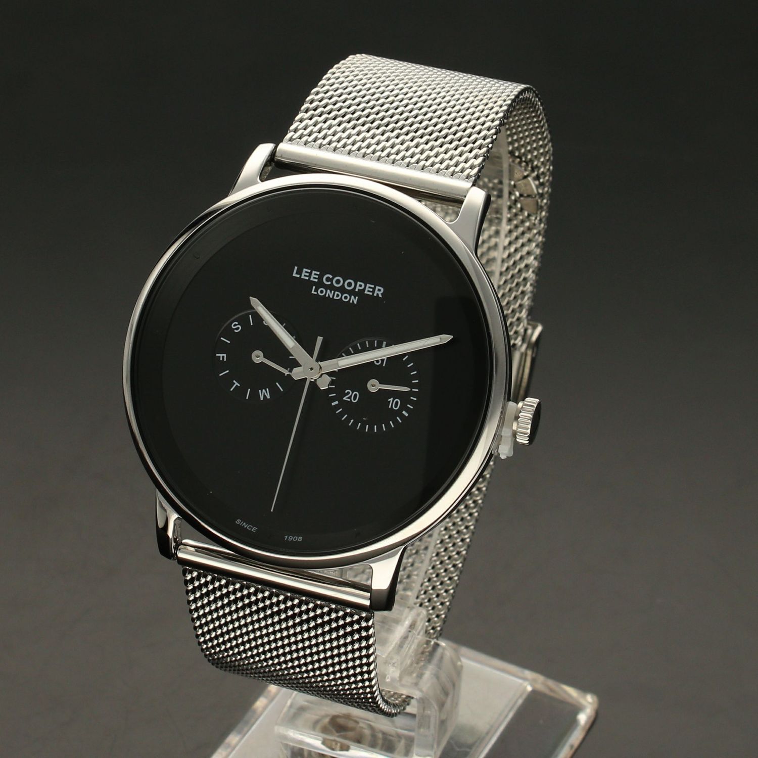 Męski zegarek ⌚ na stalowej bransolecie marki Lee Cooper o numerze katalogowym LC07093.350 z czarną tarczą (1).jpg