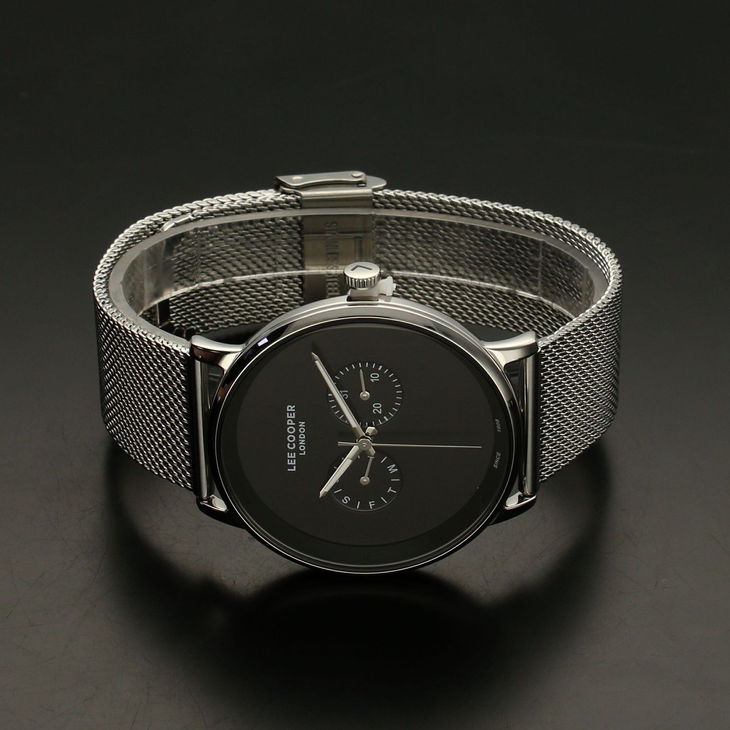 Męski zegarek ⌚ na stalowej bransolecie marki Lee Cooper o numerze katalogowym LC07093.350 z czarną tarczą (1).jpg