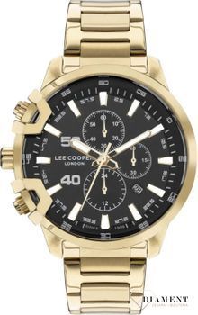 Zegarek męski na bransolecie Lee Cooper LC07469.250. Zegarek dla leworęcznych. zegarek złoty lee cooper. Zeagek męski na prezent. Tani zegarek na prezent..jpg