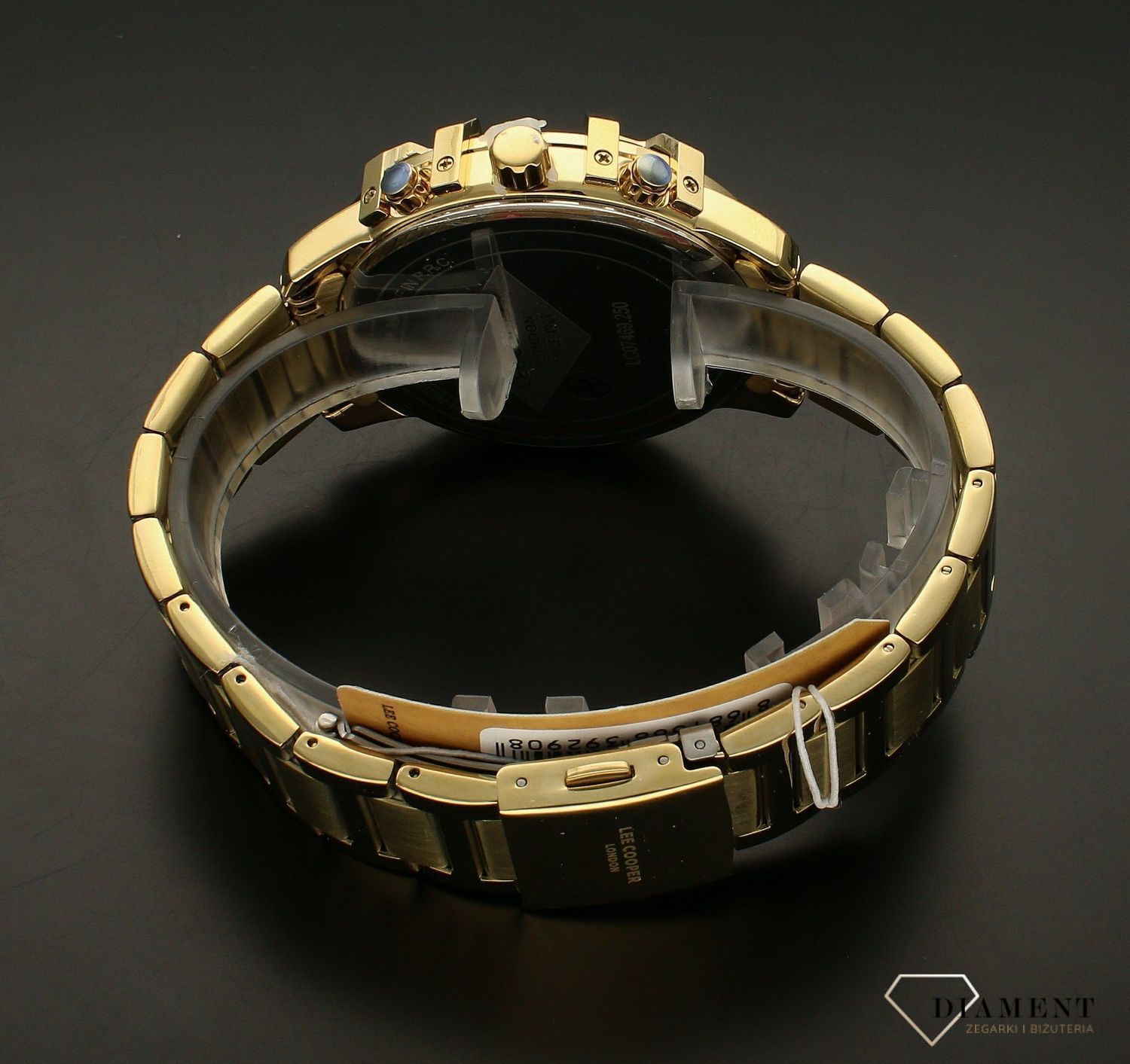 Zegarek męski na bransolecie Lee Cooper LC07469.250. Zegarek dla leworęcznych. zegarek złoty lee cooper. Zeagek męski na prezent. Tani zegarek na prezent..jpg