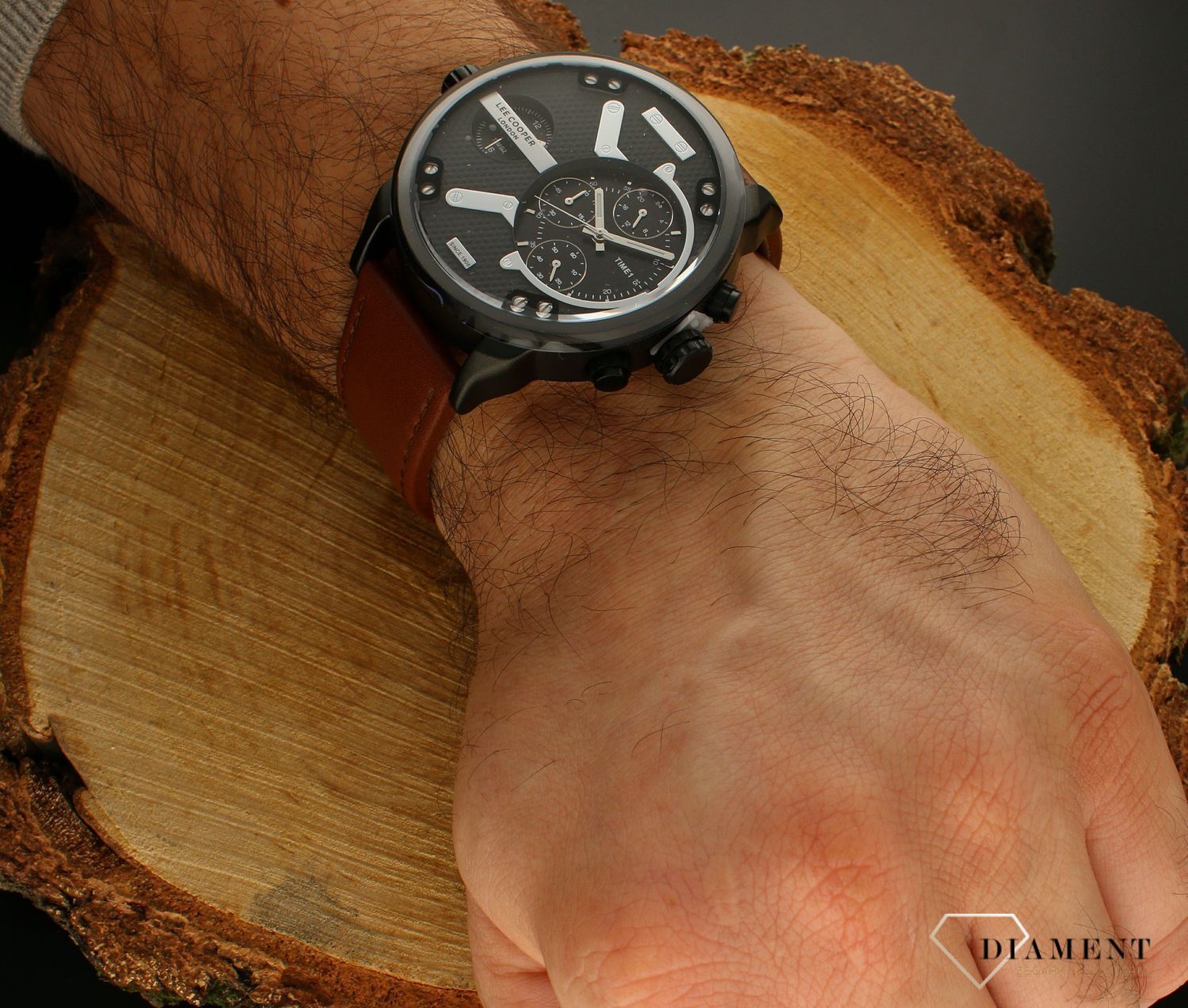 Zegarek męski  Lee Cooper LC07491.662 Dwa czasy. Zegarek podwójny czas. Zegarek a'la diesel. Zamiennik mr daddy. zegarek tani na prezent. Duży zegarek. Zegarek na dużą rękę..jpg