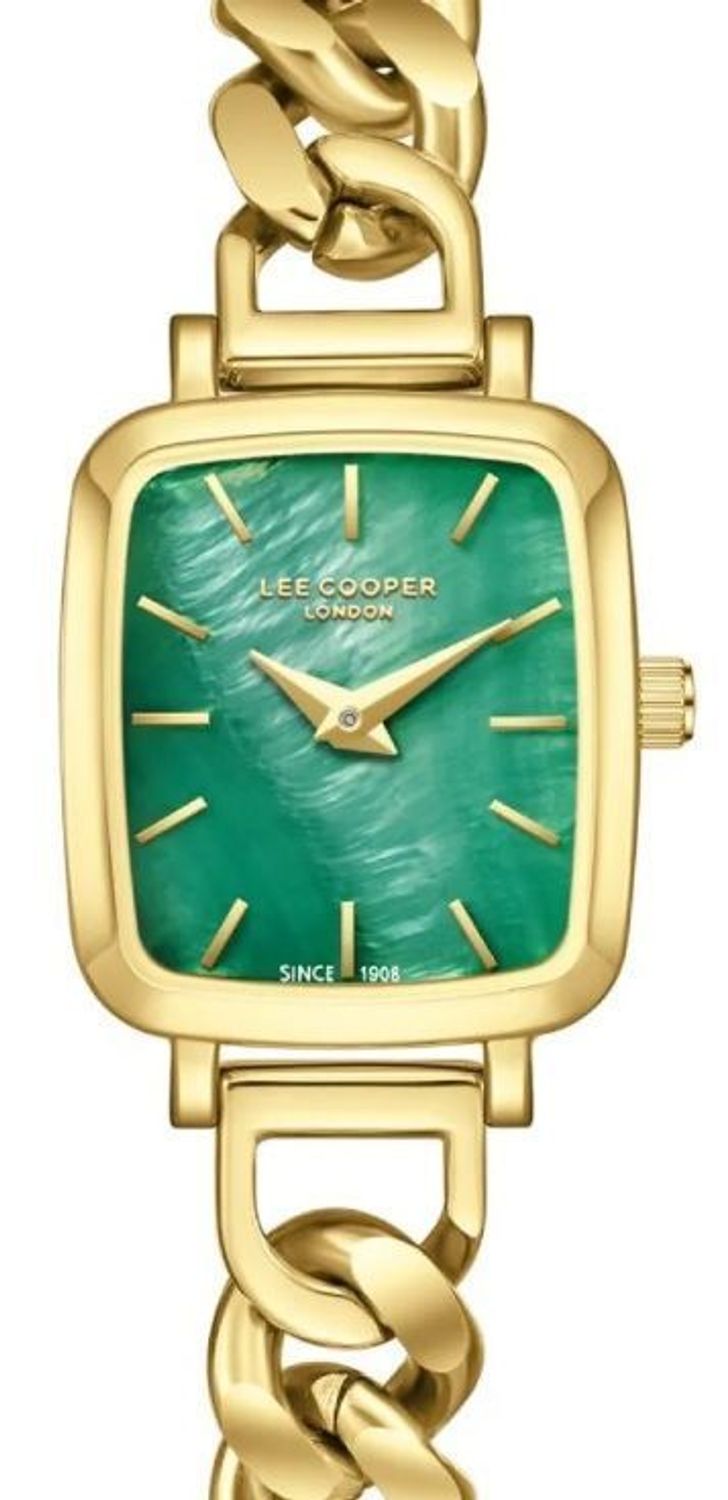Zegarek damski Lee Cooper LC08130.170 – zielona tarcza, złota bransoleta, fashion (3).jpg