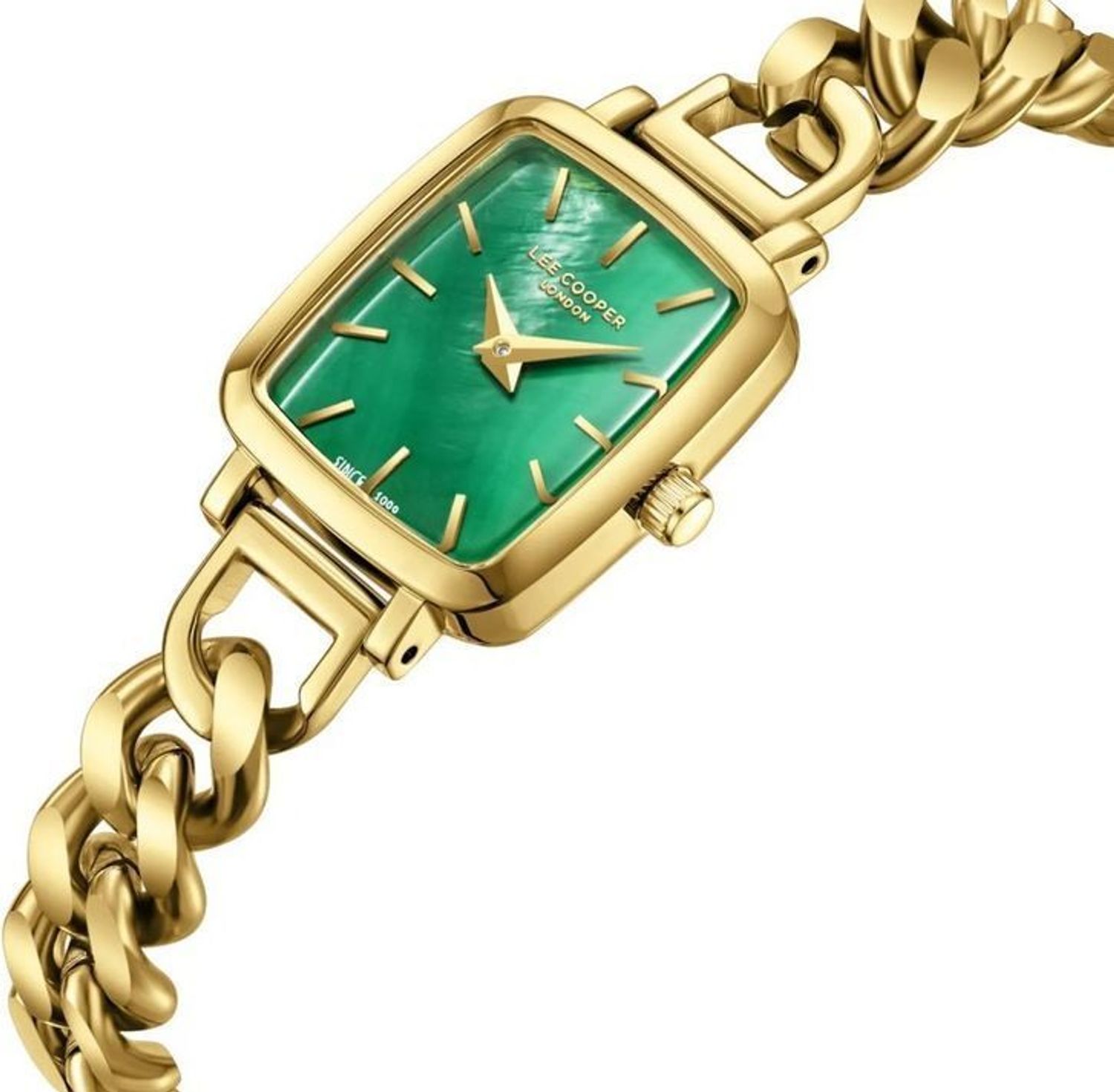 Zegarek damski Lee Cooper LC08130.170 – zielona tarcza, złota bransoleta, fashion (3).jpg