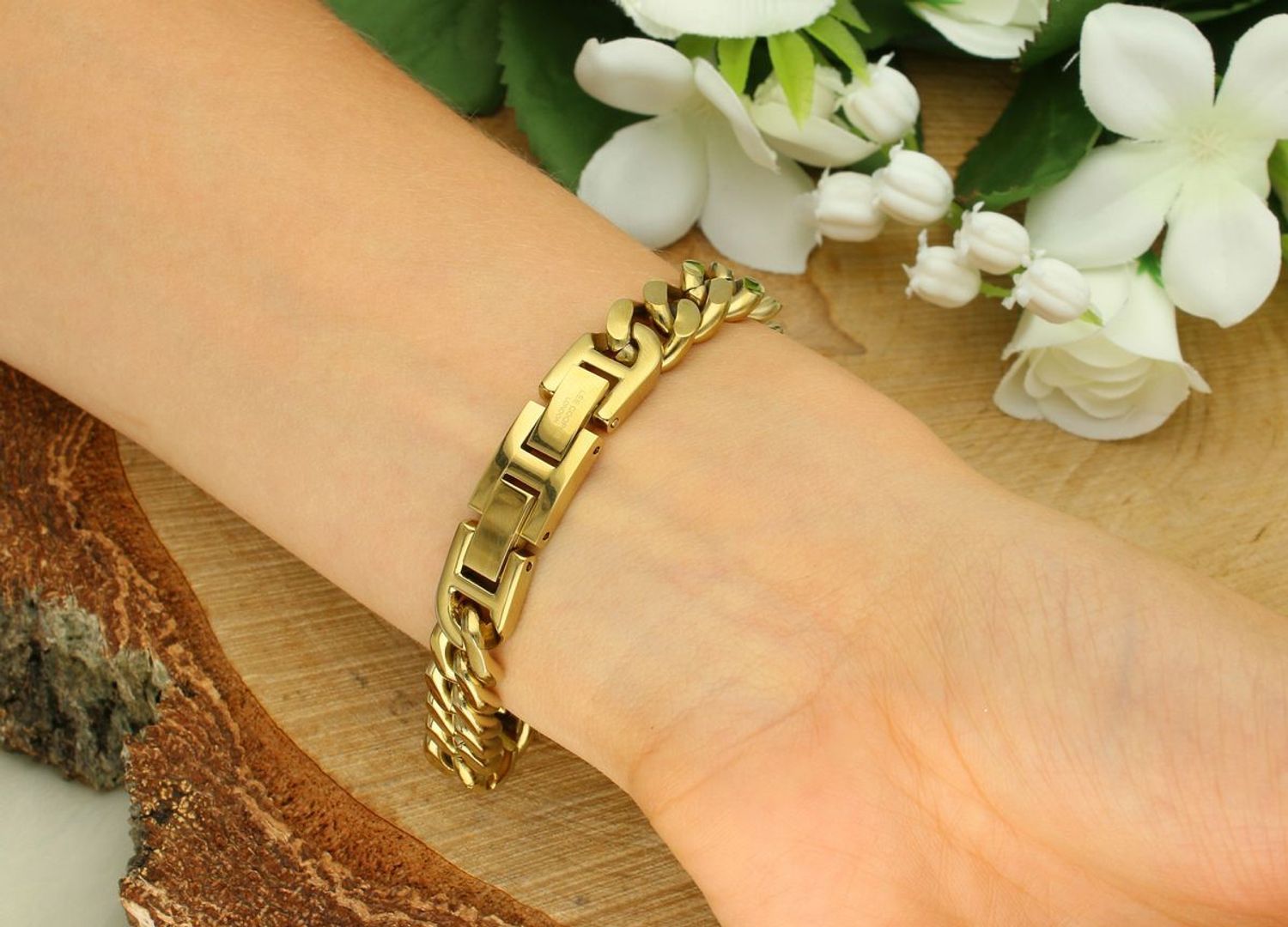 Zegarek damski Lee Cooper LC08130.170 – zielona tarcza, złota bransoleta, fashion (3).jpg