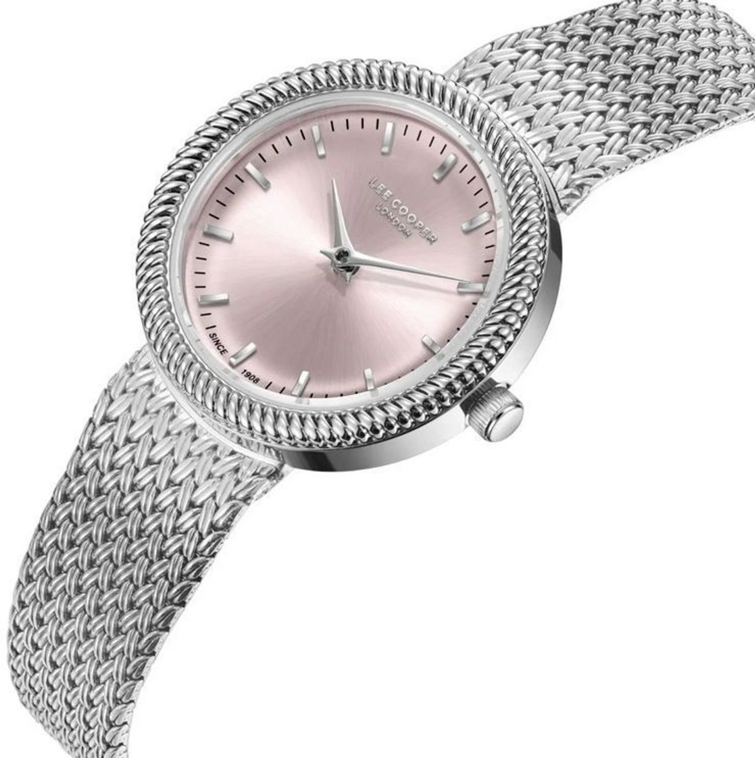 Zegarek damski Lee Cooper LC08136.370 – srebrna mesh bransoleta, beżowa tarcza, kolekcja Spring 25 (2).jpg